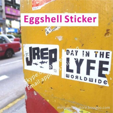 Custom Standard Size 7x10cm Eggshell Stickers,black Artwork Printed On Blank Egg Shell Sticker,best Eggshell Stickers 